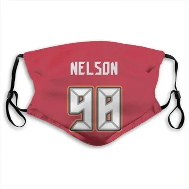 Anthony Nelson Name & Number Red Tampa Bay Buccaneers Face Mask