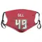 Cam Gill Name & Number Red Tampa Bay Buccaneers Face Mask