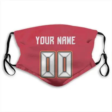 Custom Name & Number Red Tampa Bay Buccaneers Face Mask