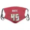 Devin White Name & Number Red Tampa Bay Buccaneers Face Mask