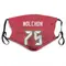 John Molchon Name & Number Red Tampa Bay Buccaneers Face Mask