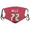 Josh Wells Name & Number Red Tampa Bay Buccaneers Face Mask