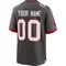 Men's Custom Tampa Bay Buccaneers Pewter Alternate Jersey - Game