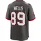 Men's David Wells Tampa Bay Buccaneers Pewter Alternate Jersey - Game