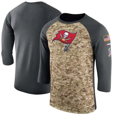 Men's Tampa Bay Buccaneers Salute to Service 2017 Sideline Performance Three-Quarter Sleeve T-Shirt - Legend Camo/Anthracite