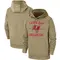Men's Tampa Bay Buccaneers Tan 2019 Salute to Service Sideline Therma Pullover Hoodie -