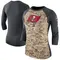 Women's Tampa Bay Buccaneers Salute to Service 2017 Three-Quarter Raglan Sleeve T-Shirt - Legend Camo/Charcoal